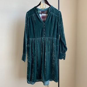 COPY - Anthropologie forest green velvet dress